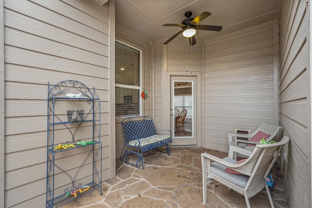 view of patio / terrace with a ceiling fan