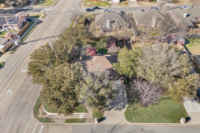 aerial view with a residential view