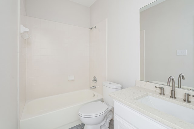 full bath with vanity, toilet, and shower / bathtub combination