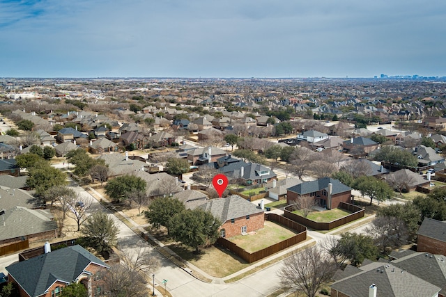 bird's eye view featuring a residential view