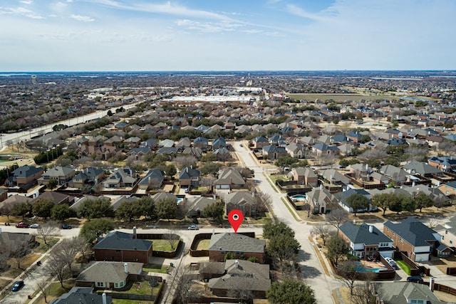 aerial view with a residential view