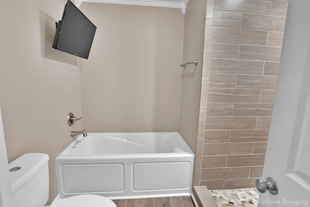 6090 Dorchester Cir, Keithville, LA 71047 - bathroom with toilet, tiled shower, and a bath