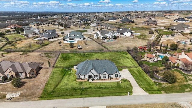 aerial view featuring a residential view