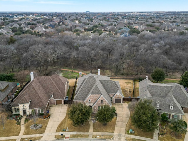 aerial view with a residential view