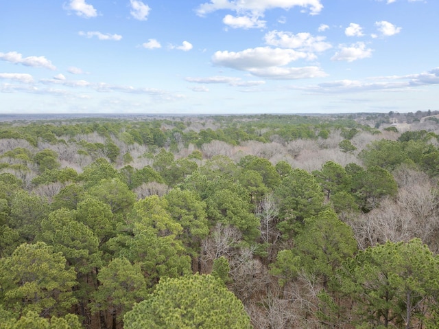 birds eye view of property with a view of trees