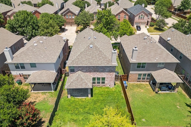 drone / aerial view with a residential view