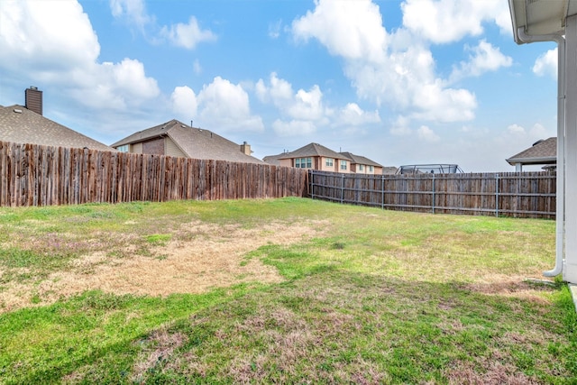 view of yard featuring a fenced backyard