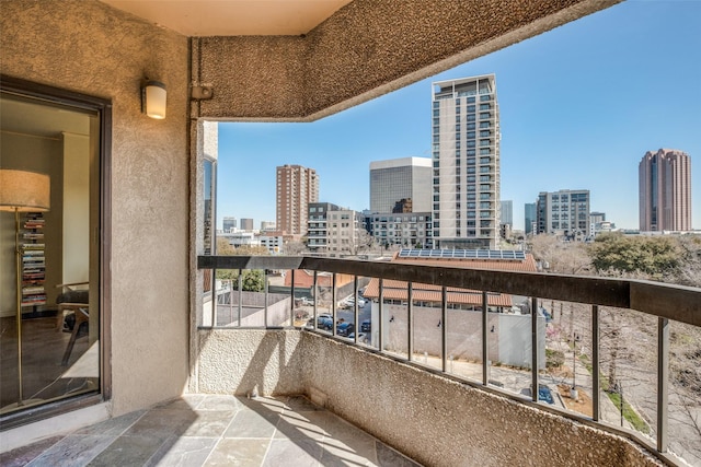 balcony with a city view