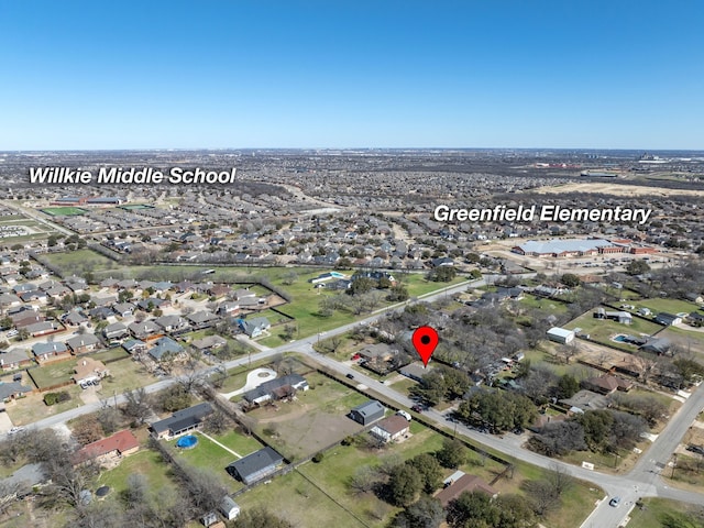 bird's eye view with a residential view