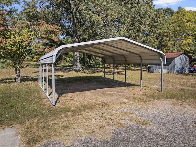 view of car parking featuring a carport