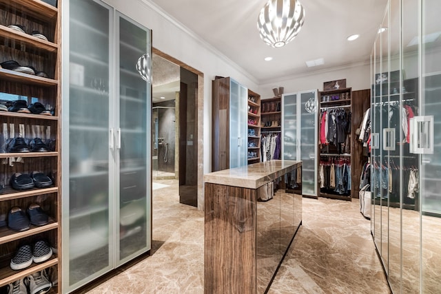 17704 Cedar Creek Canyon Dr, Dallas, TX 75252 - walk in closet featuring marble finish floor