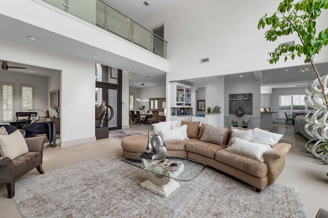 17704 Cedar Creek Canyon Dr, Dallas, TX 75252 - living area with visible vents and a high ceiling