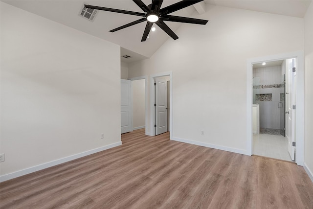 unfurnished bedroom with light wood-style floors, visible vents, and baseboards