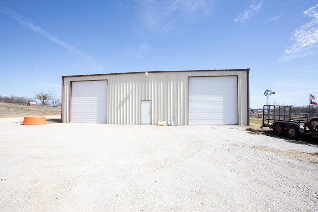 view of detached garage