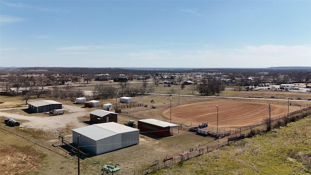 aerial view with a rural view