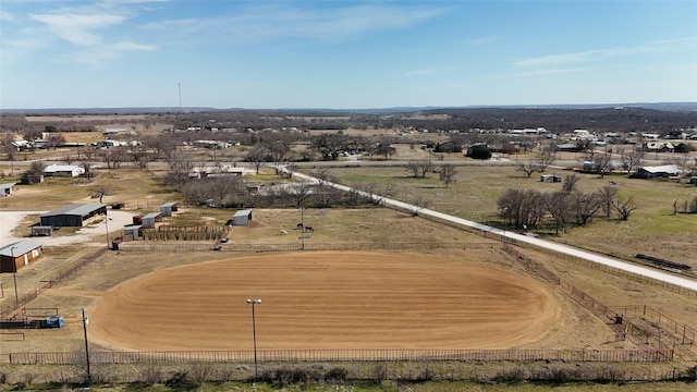 aerial view with a rural view