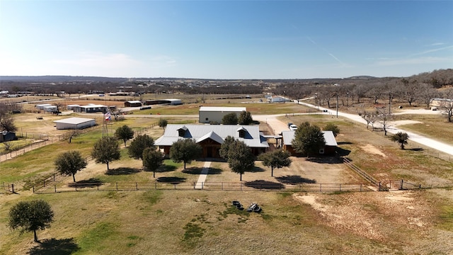 aerial view with a rural view