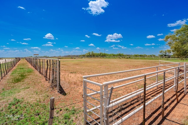 view of yard featuring a rural view