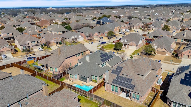 bird's eye view with a residential view