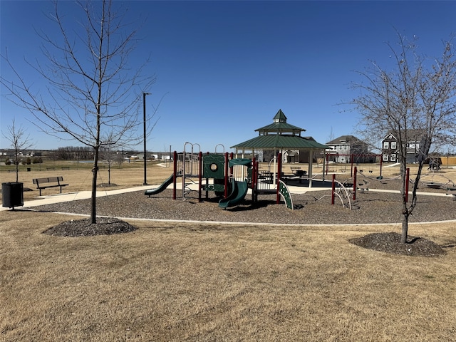 communal playground with a gazebo