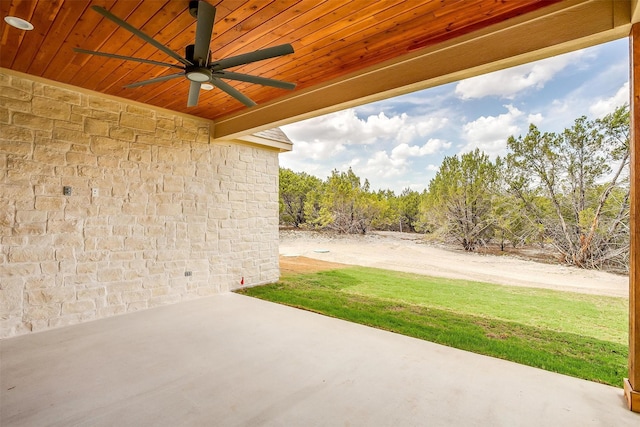 view of patio with a ceiling fan