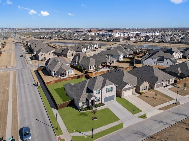 aerial view with a residential view