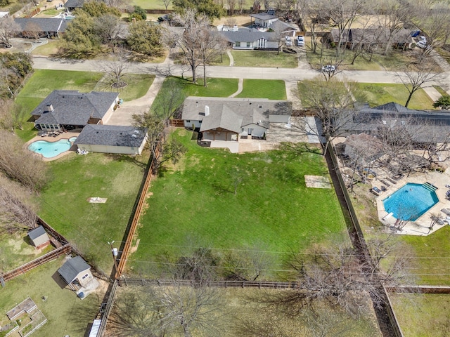 drone / aerial view with a residential view