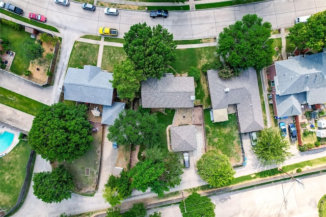 aerial view with a residential view