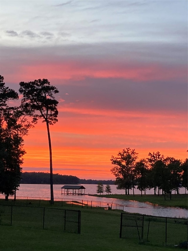 water view with fence