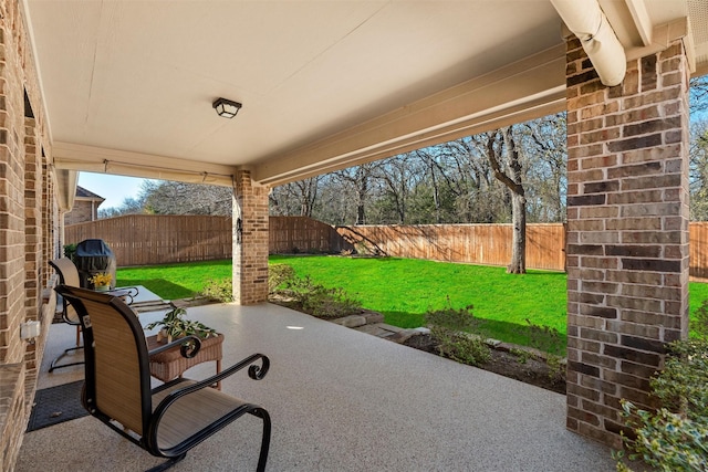 view of patio / terrace featuring a fenced backyard