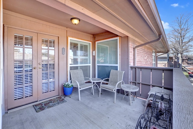 view of patio / terrace featuring french doors