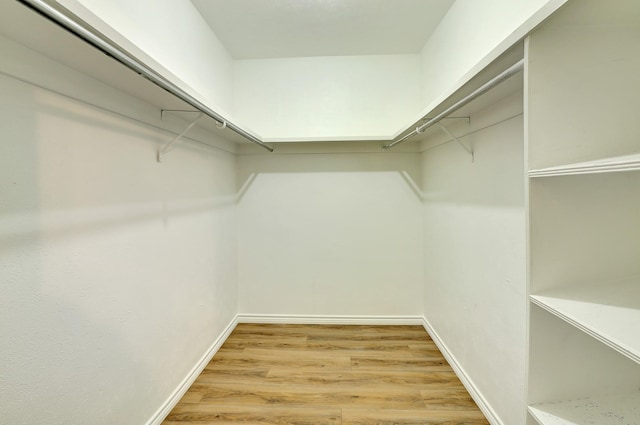 spacious closet featuring light wood-type flooring