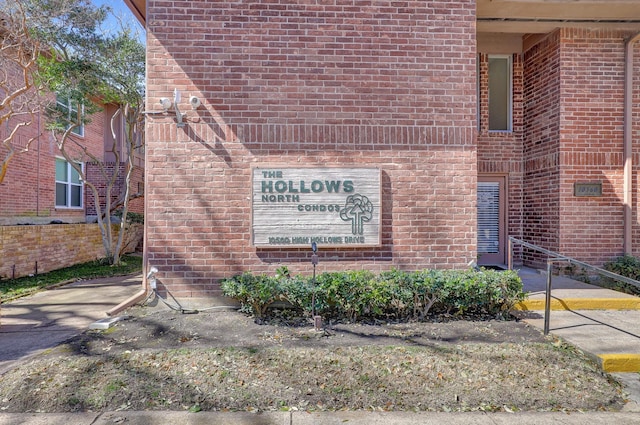 view of community sign