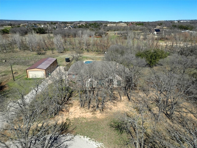 aerial view with a rural view