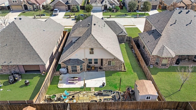 aerial view featuring a residential view