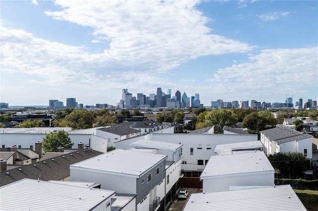 aerial view featuring a city view