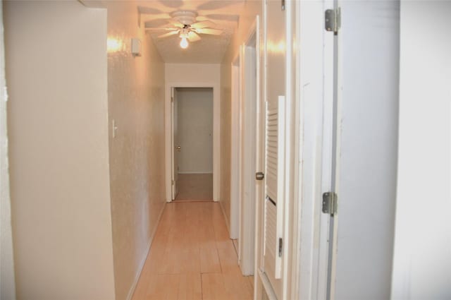 hall featuring light wood-style flooring