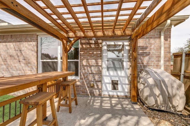 exterior space featuring heating fuel and a patio