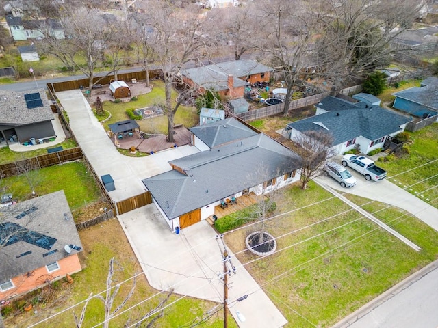 drone / aerial view with a residential view