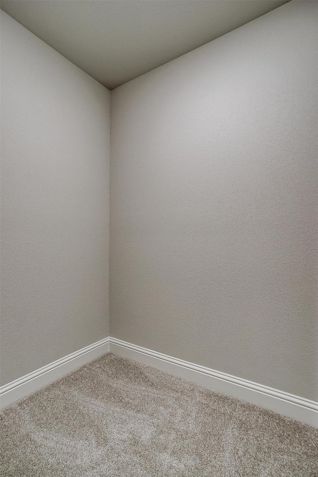 spare room featuring carpet and baseboards