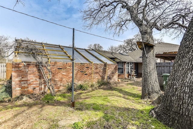 view of yard featuring fence