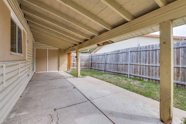 view of patio with fence