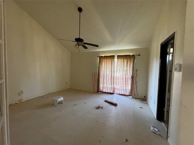 spare room with ceiling fan