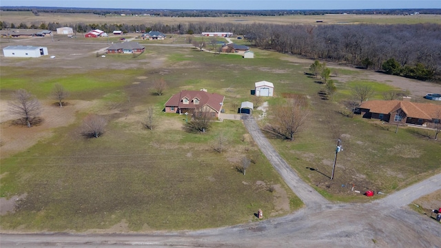 aerial view featuring a rural view