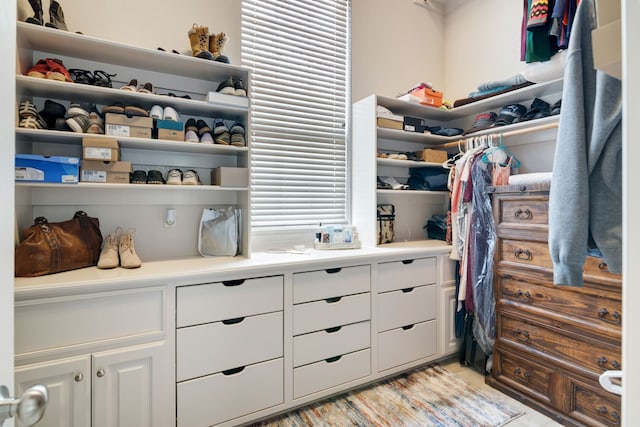 view of walk in closet