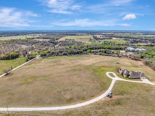aerial view with a rural view