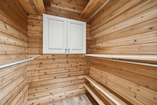 storage featuring a sauna