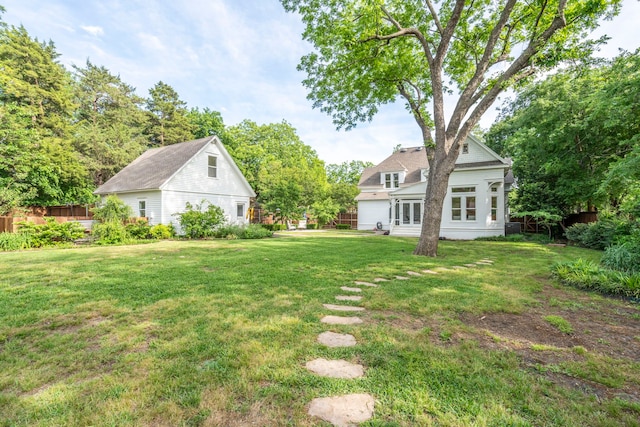 1502 W Virginia St, Mckinney, TX 75069 - view of yard featuring french doors