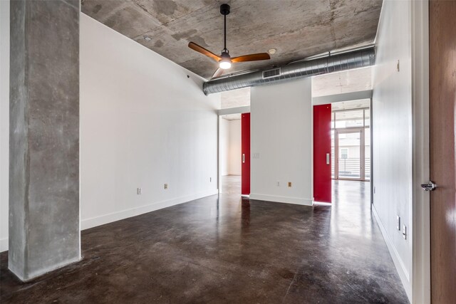 hall with recessed lighting, elevator, visible vents, and baseboards