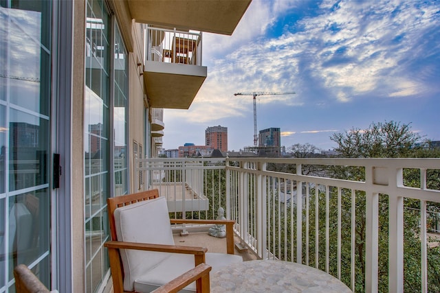 balcony with a city view